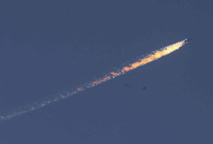 Chiếc máy bay Su-24 bị bắn hạ tại biên giới Thổ Nhĩ Kỳ-Syria.